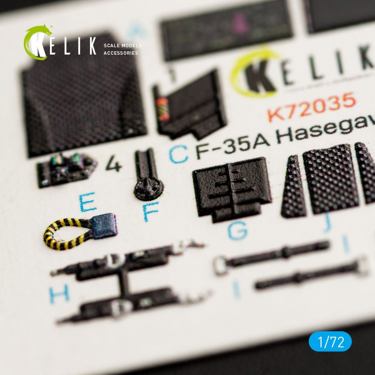 KELIK K72035 F-35A INTERIOR 3D DECALS FOR HASEGAWA KIT 1/72 – zdjęcie 4