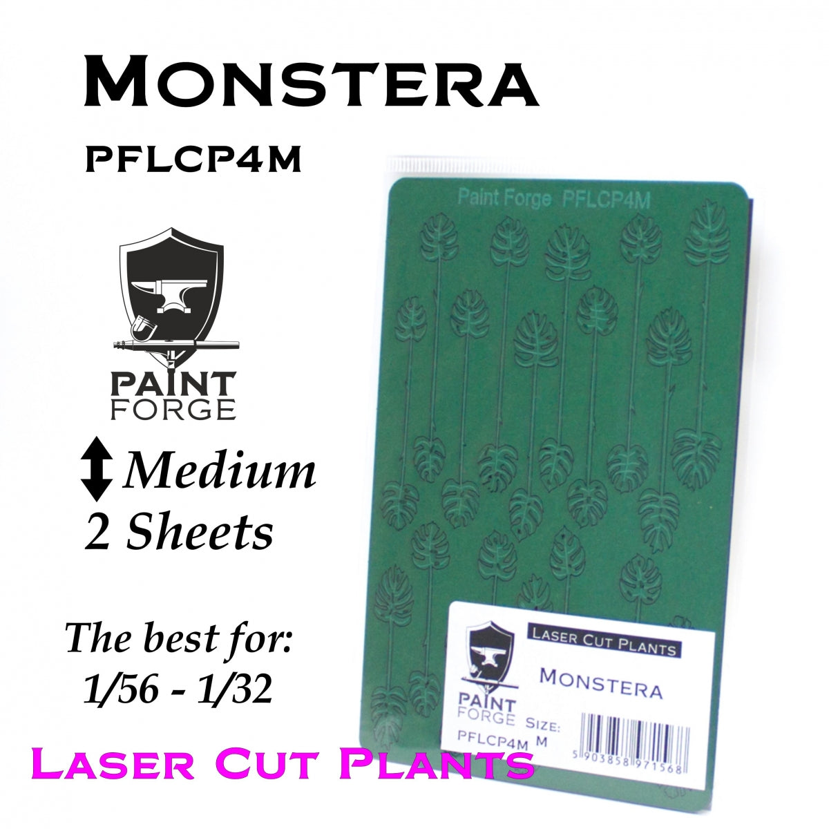 Paint Forge PFLCP4M Laser Cut Plants MONSTERA 4M