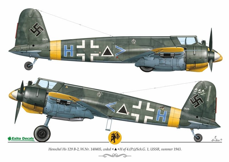 Exito ED48004 DECALS Luftwaffe Ground Attackers vol.1 - Ju 87 D-3, Hs 129, Fw 190F-8 1/48 – zdjęcie 5