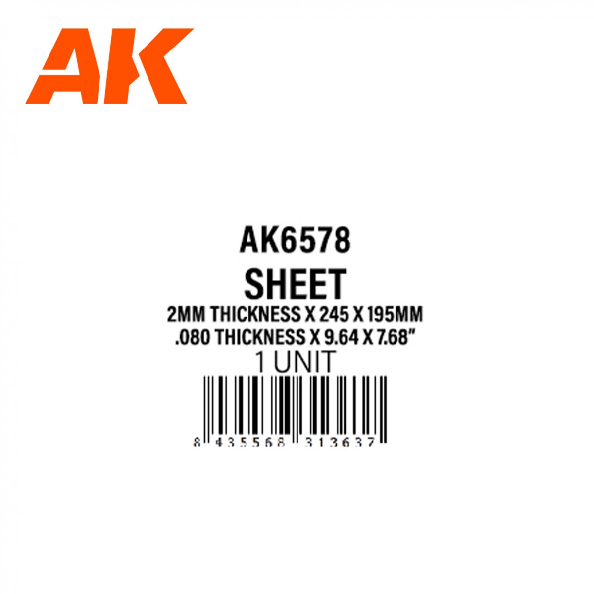 AK Interactive AK6579 SQUARE PAVEMENT BRICK BIG 5 MM / .196 SHEET 245 X 195MM / 9.64 X 7.68 “ TEXTURED STYRENE SHEET – 1 UNIT – zdjęcie 3