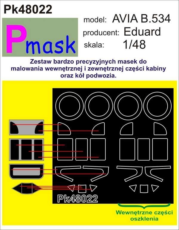 P-Mask PK48022 AVIA B.534 (EDUARD) 1/48