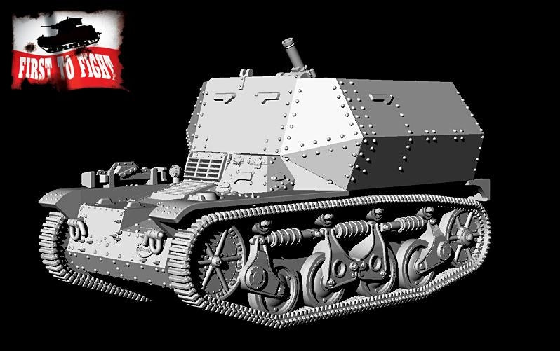 First To Fight PL124 - Niemiecki moździerz 8 cm na lekkim czołgu rozpoznawczym AMR 35(f) 1/72
