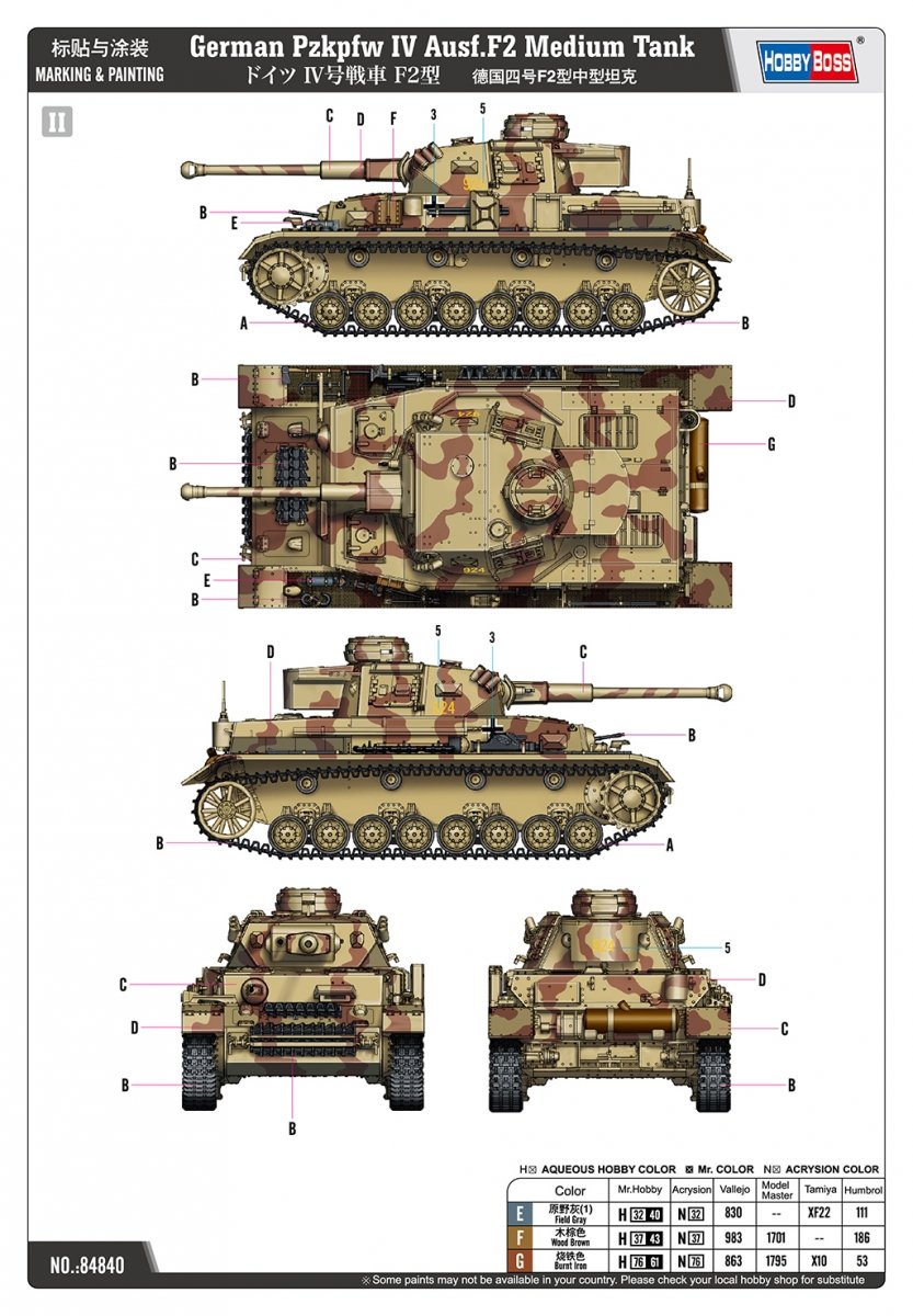 Hobby Boss 84840 German Pzkpfw IV Ausf.F2 Medium Tank 1/48 – image 5
