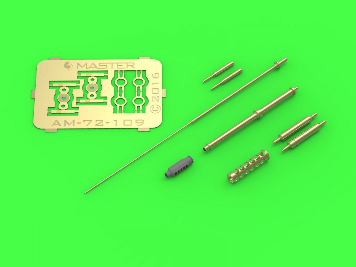 Master AM-72-109 AH-64 Apache - M230 Chain Gun barrel (30mm), Pitot tubes and tail antenna (resin, PE and turned parts) 1/72 – immagine 3
