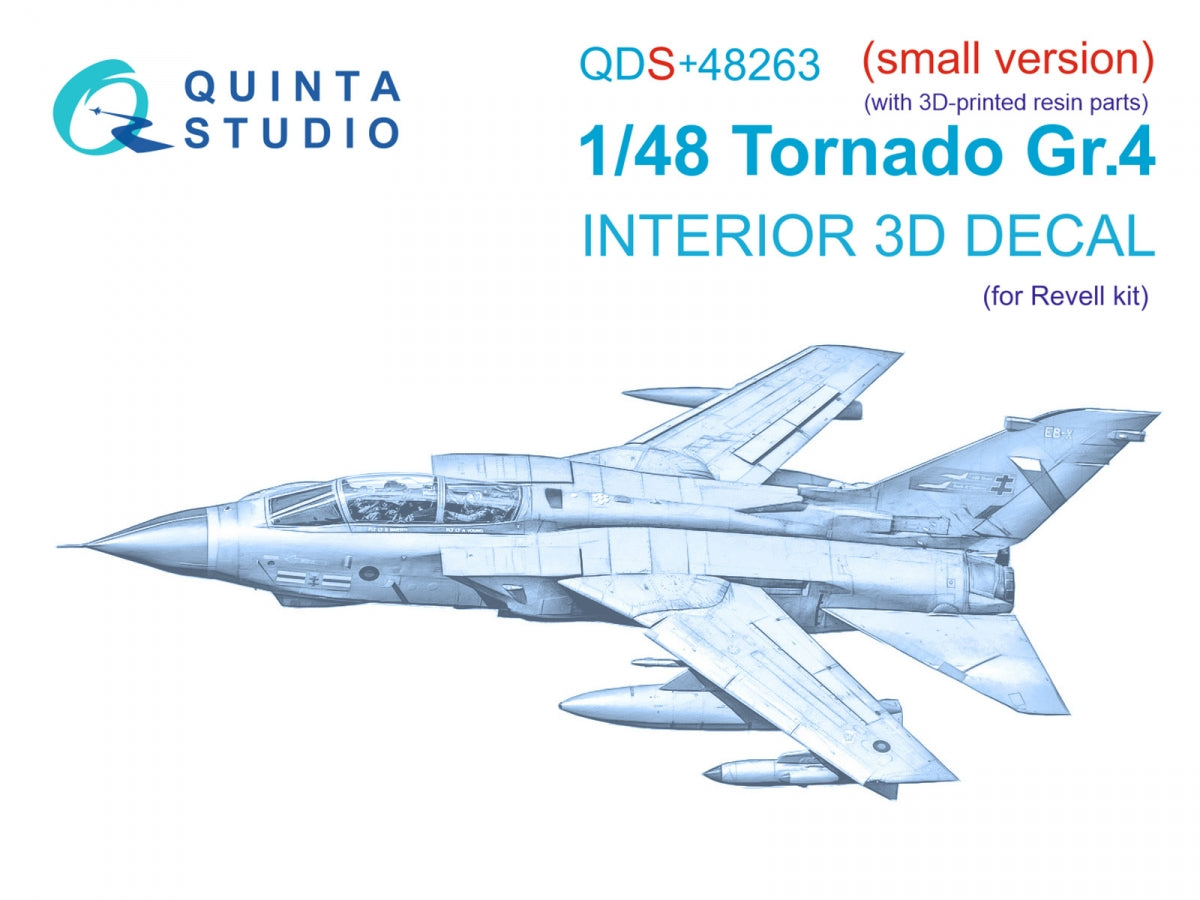 Quinta Studio QDS+48263 Tornado GR.4 3D-Printed coloured Interior on decal paper (Revell) (small version) (with 3D-printed resin parts) 1/48