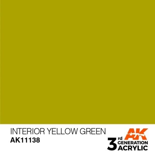 AK Interactive AK11138 INTERIOR YELLOW GREEN – STANDARD 17ml