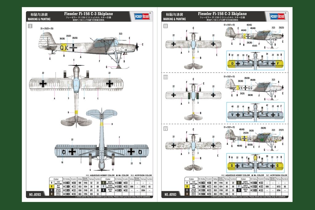Hobby Boss 80183 Fieseler Fi-156 C-3 Skiplane 1/35 – zdjęcie 4