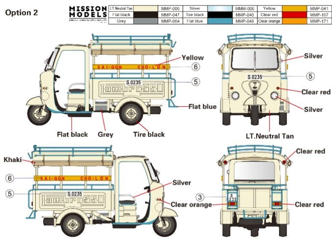 Gecko Models 35GM0113 60 - 70s Saigon Shuttle Motor-Tricycle Depot and a take break drive [2 kits In 1 box] 1/35 – image 5