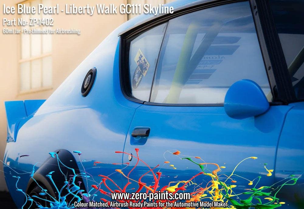 Zero Paints ZP-1402 - Ice Blue Pearl Paint for Liberty Walk GC111 Skyline (Ken Mary) 60ml – zdjęcie 7