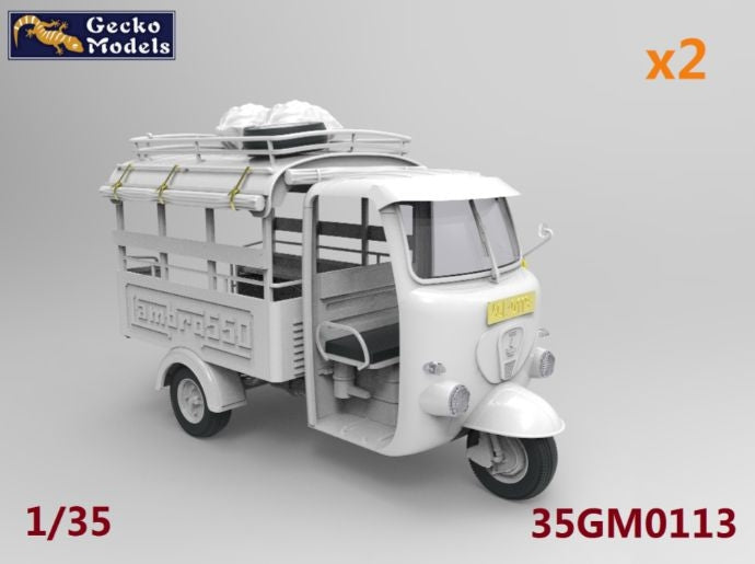 Gecko Models 35GM0113 60 - 70s Saigon Shuttle Motor-Tricycle Depot and a take break drive [2 kits In 1 box] 1/35 – image 2