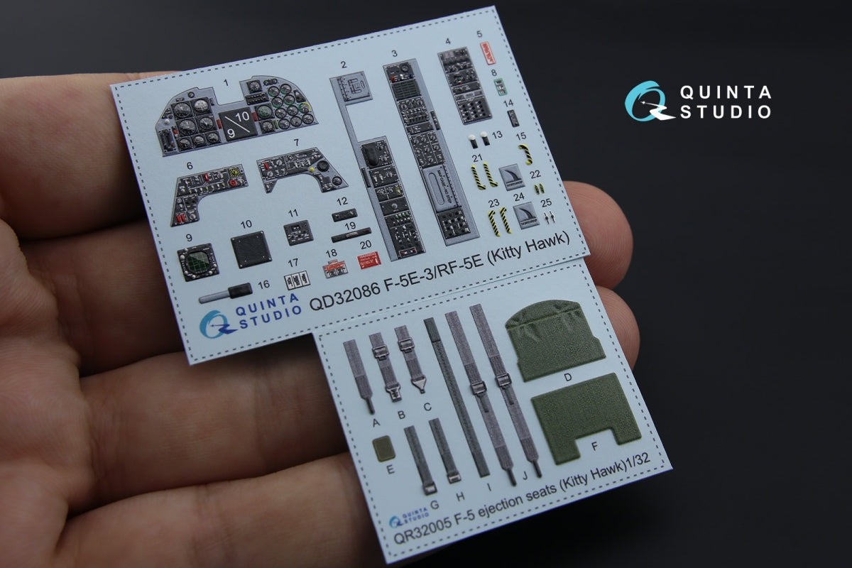 Quinta Studio QD32086 F-5E-3/RF-5E 3D-Printed coloured Interior on decal paper (for KittyHawk kit) 1/32 – zdjęcie 2