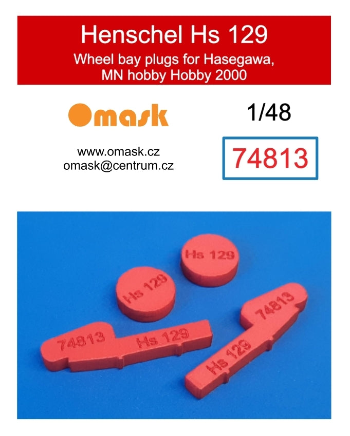 Omask 74813 Henschel Hs 129 wheel bay plugs (for Hasegawa, MN Hobby, Hobby 2000)) 1/48