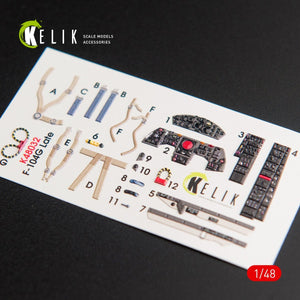 KELIK K48032 F-104G &amp;quot;STARFIGHTER&amp;quot; LATE TYPE INTERIOR 3D DECALS FOR HASEGAWA KIT 1/48