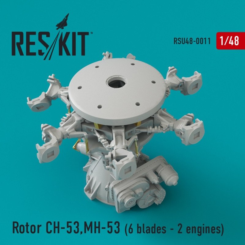 RESKIT RSU48-0011 Rotor CH-53, MH-53, HH-53 (Pave Low III, GA,GS,G, Sea Stallion) (6 blades - 2 engines) 1/48