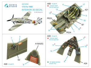 Quinta Studio QD72090 Fw 190D 3D-Printed &amp;amp; coloured Interior on decal paper (IBG models) 1/72 – zdjęcie 2