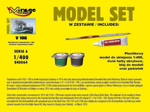 Mirage Hobby 840064 V106 Niemiecki Okręt Torpedowy z I WŚ 1/400 Model set – zdjęcie 2