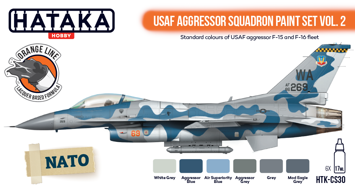 Hataka HTK-CS30 ORANGE LINE – USAF Aggressor Squadron paint set vol. 2 (6x17ml) – image 2