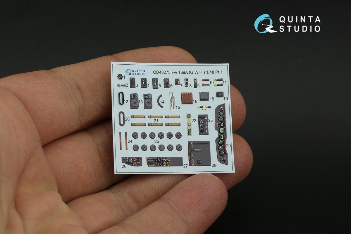 Quinta Studio QD48275 Fw 189A 3D-Printed &amp;amp; coloured Interior on decal paper (GWH) 1/48 – zdjęcie 3