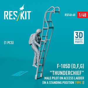 RESKIT RSF48-0068 F-105 (D,F,G) &amp;quot;Thunderchief&amp;quot; male pilot on access ladder (in a standing position - type 3) (1 pcs) (3D Printed) 1/48 – image 2