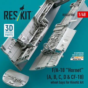 RESKIT RSU48-0388 F/A-18 &amp;quot;Hornet&amp;quot; (A, B, C, D &amp;amp; CF-18) wheel bays for Kinetic kit (3D printed) 1/48 – image 4