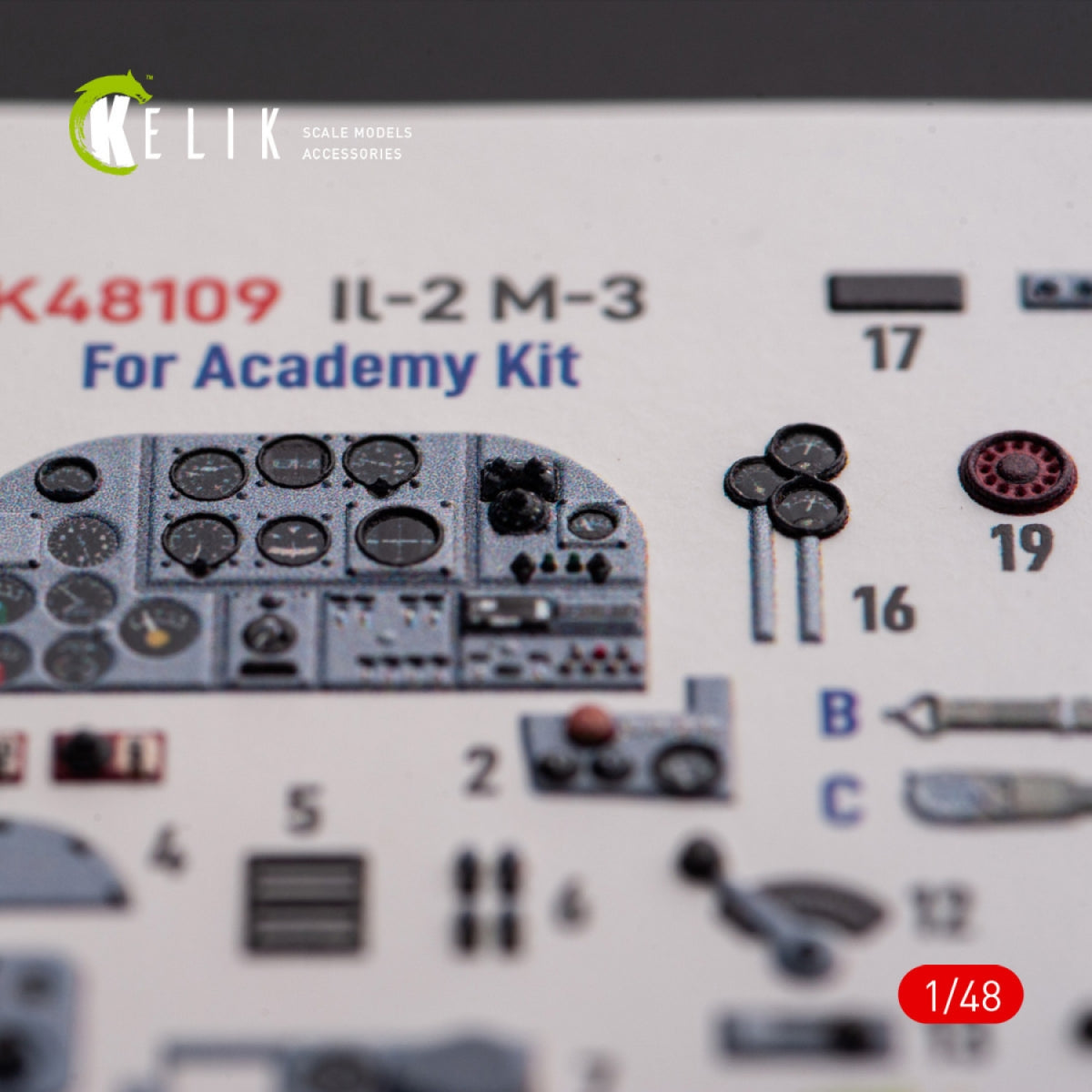 KELIK K48109 IL-2M3 - interior 3D decals for Academy/Accurate Miniatures kit 1/48 – zdjęcie 6