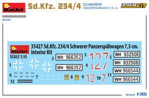 MiniArt 35427 Sd.Kfz. 234/4 SCHWERER PANZERSPÄHWAGEN 7,5 cm. INTERIOR KIT 1/35 – zdjęcie 3
