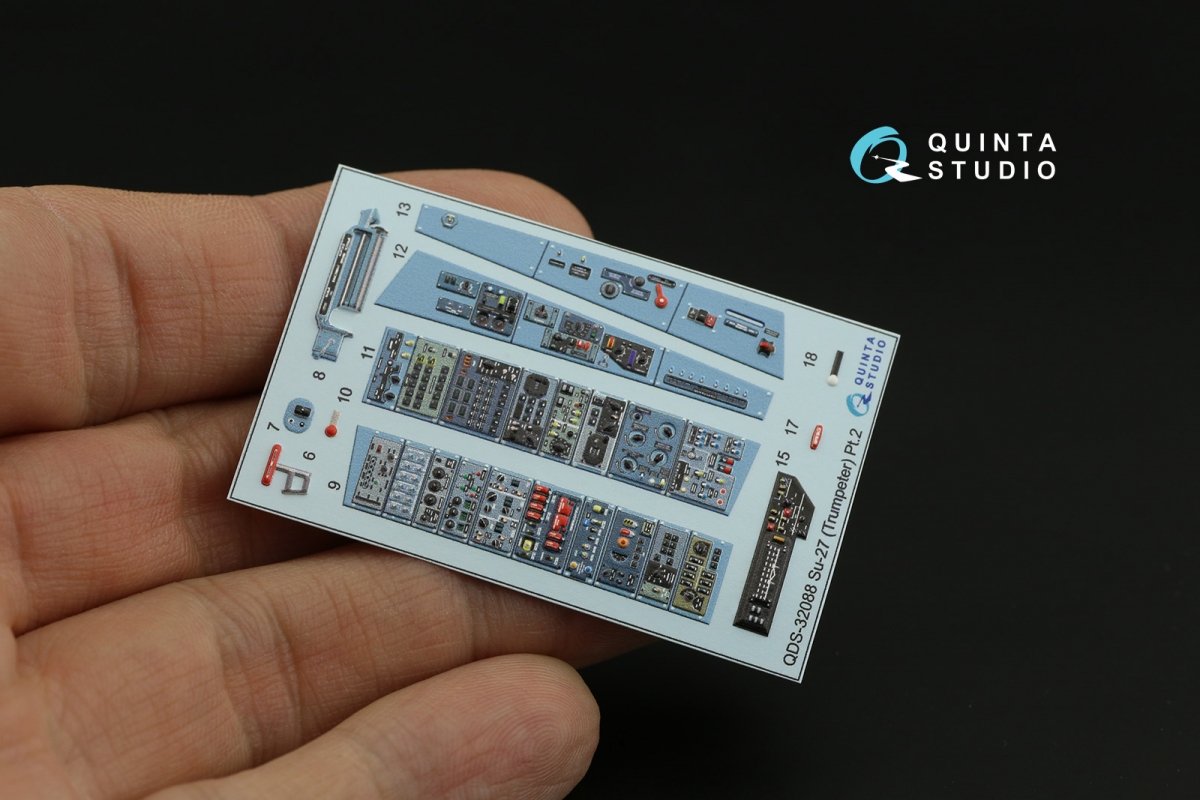 Intérieur imprimé en 3D et coloré sur papier décalcomanie Quinta Studio QDS-32088 Su-27 (Trumpeter) (petite version) 1/32 – image 5