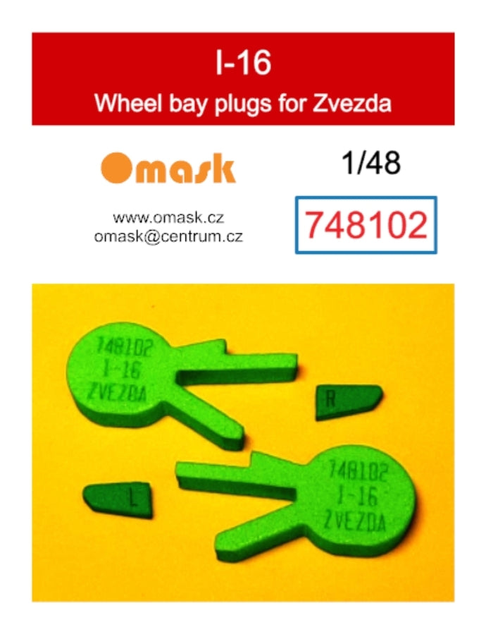 Omask 748102 I-16 wheel bay plugs (for Zvezda) 1/48