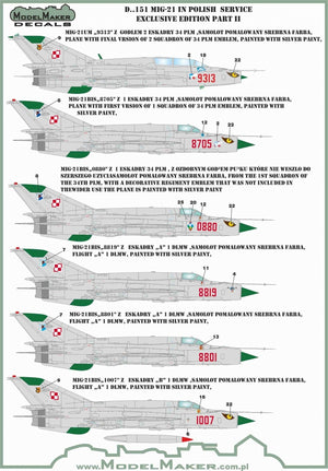 ModelMaker Decals D48151 MiG-21 in Polish service exclusive edition part II 1/48 – zdjęcie 3