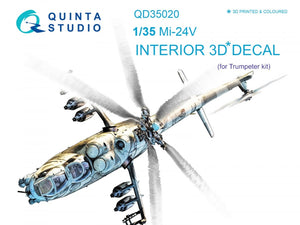 Quinta Studio QD35020 Mi-24V 3D-Printed &amp;amp; coloured Interior on decal paper (for Trumpeter kit) 1/35