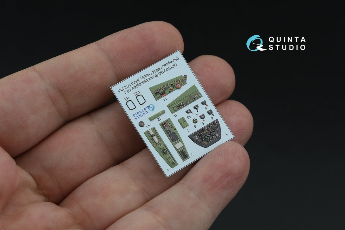 Quinta Studio QD72196 Bristol Beaufighter Mk.I 3D-Printed coloured Interior on decal paper (Hasegawa/MPM/Hobby2000) 1/72 – zdjęcie 5