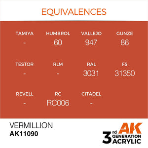AK Interactive AK11090 VERMILLION – STANDARD 17ml – image 2