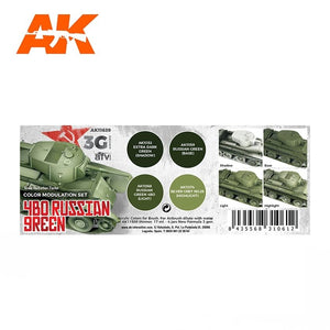 AK Interactive AK11639 4BO RUSSIAN GREEN MODULATION SET 4x17ml – image 2