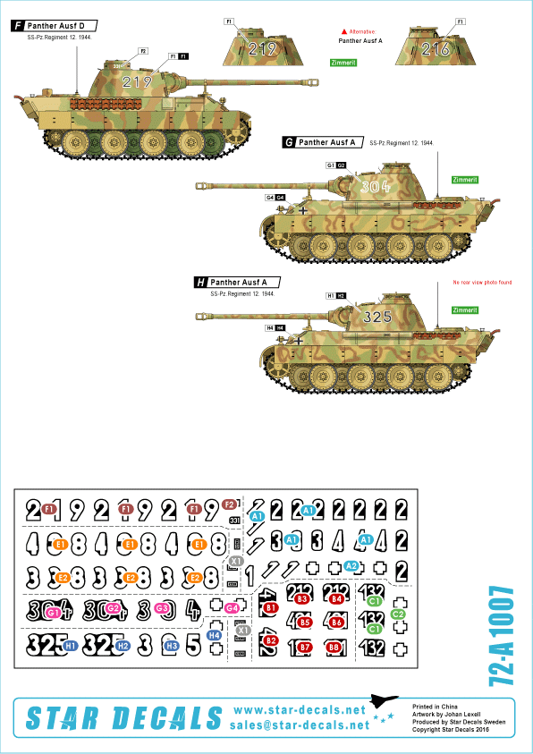 Star Decals 72-A1007 SS-Panthers (1) 1/72 – immagine 2