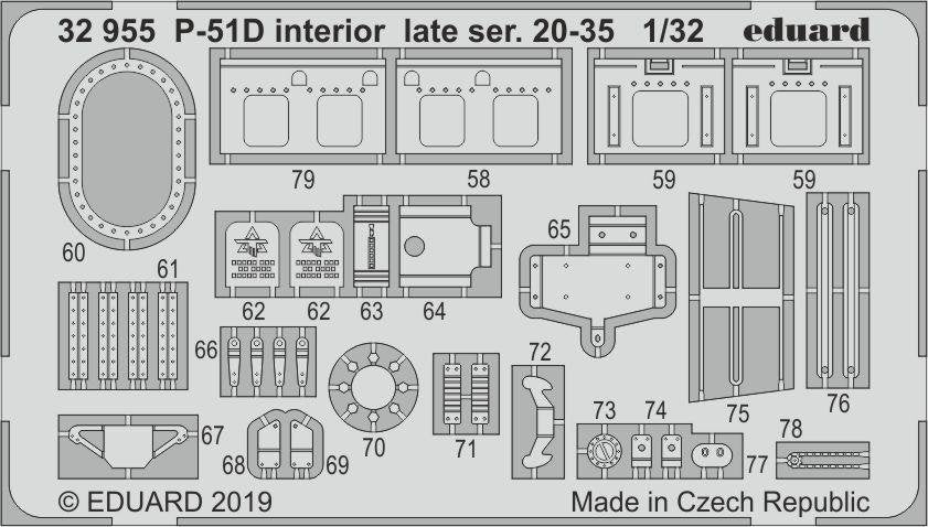 Eduard 32955 P-51D interior late ser. 20-35 1/32 TAMIYA – zdjęcie 2