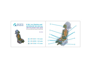 Quinta Studio QR+72036 K-36L (late) ejection seat (for Su-25/Su-25SM aircraft since 2008) (All kits) 1/72 – image 3