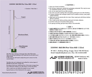 HobbyDecal MT32009V1 RAF/RN Pitot tube Mid 1/32 – zdjęcie 2
