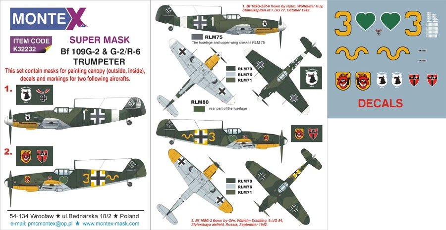 Montex K32232 Bf 109G-2 &amp;amp; G-2/R-6 1/32