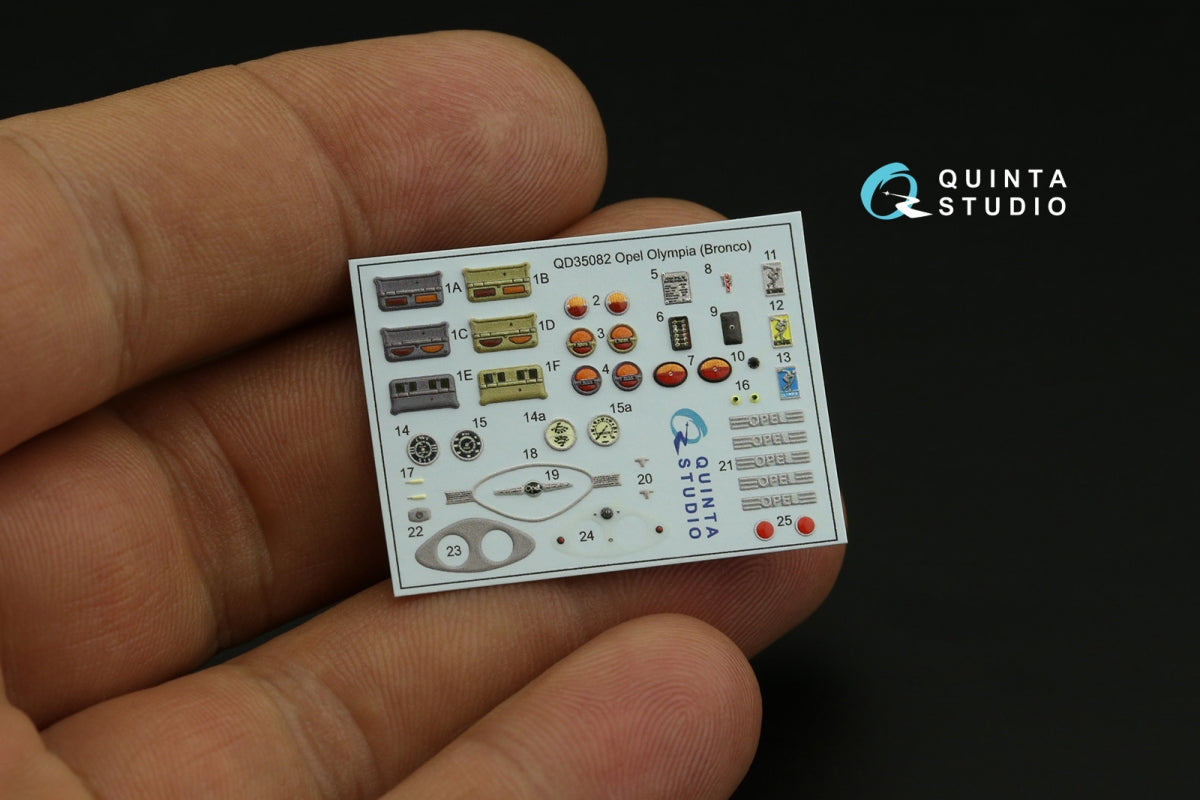 Quinta Studio QD35082 1937 Opel Olympia 3D-Printed &amp;amp; coloured Interior on decal paper (Bronco) 1/35 – zdjęcie 3