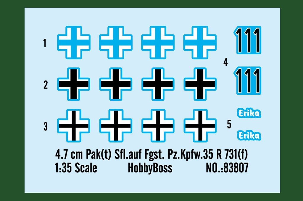 Hobby Boss 83807 4.7 cm Pak(t) Sfl.auf Fgst. Pz.Kpfw.35 R 731(f) 1/35 – image 4