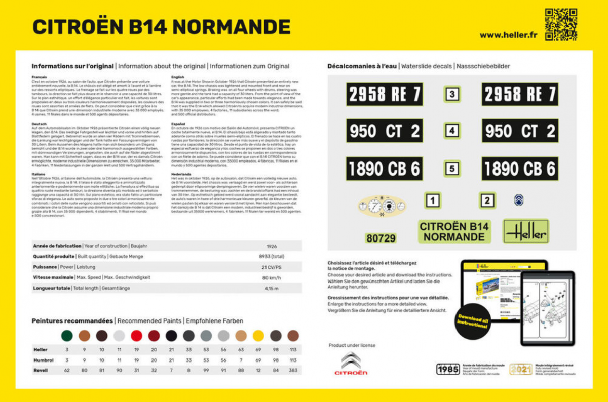 Heller 56729 Starter Kit - Citroen B14 Normande 1/24 – zdjęcie 2