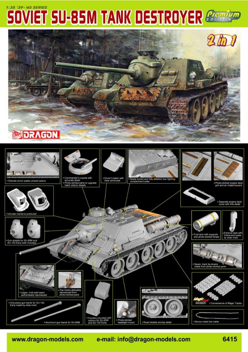 Dragon 6415 Soviet SU-85M Tank Destroyer 1/35 – zdjęcie 2