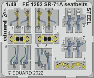 Eduard FE1252 SR-71A seatbelts STEEL REVELL 1/48