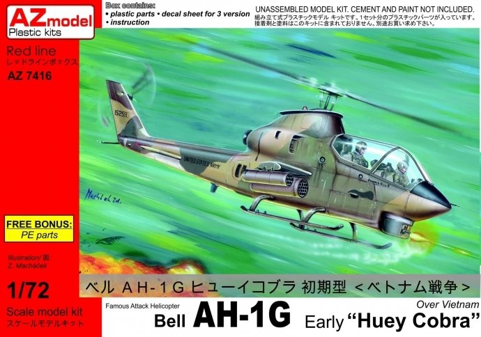 AZmodel AZ7416 Bell AH-1G Early Huey Cobra Over Vietnam 1/72