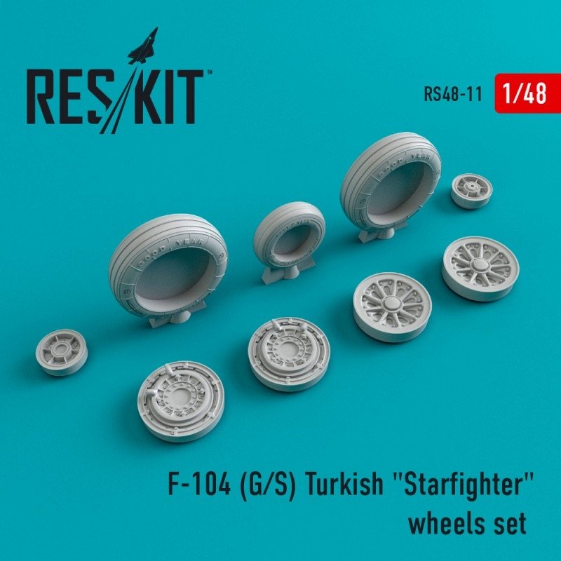 RESKIT RS48-0011 F-104 (G/S) Turkish &amp;quot;Starfighter&amp;quot; wheels set 1/48