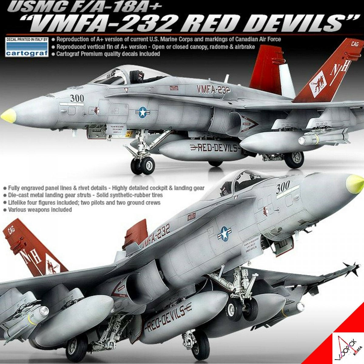 Academy 12107 USMC F/A-18A+ VMFA-232 RED DEVILS 1/32 – zdjęcie 2
