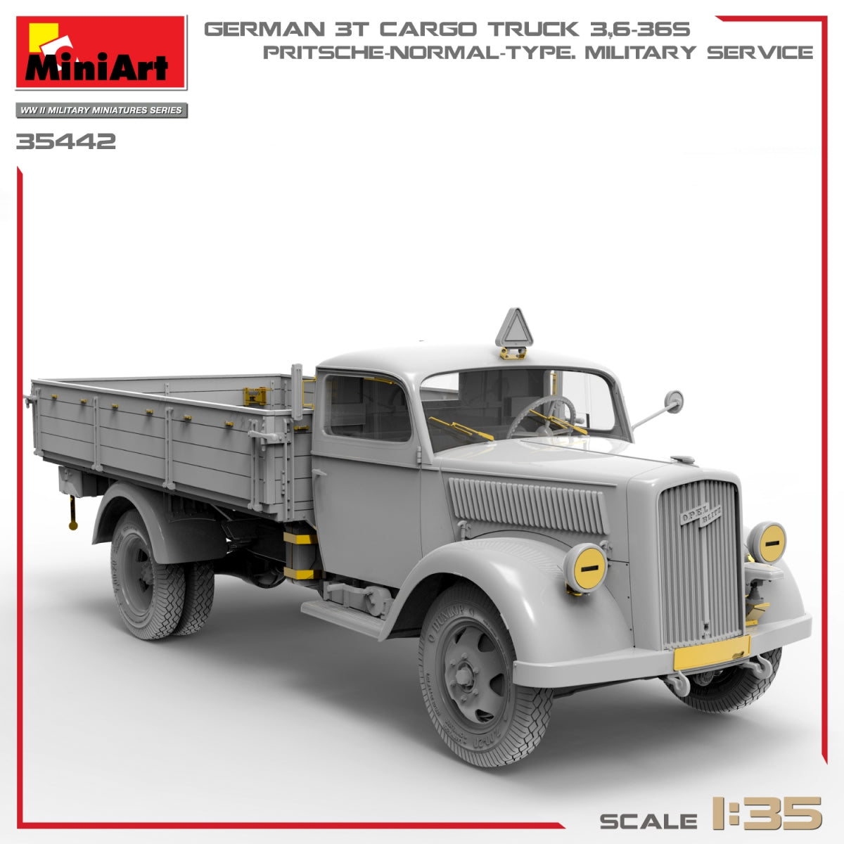 Miniart 35442 GERMAN 3T CARGO TRUCK 3,6-36S. PRITSCHE-NORMAL-TYPE. MILITARY SERVICE 1/35 – zdjęcie 12