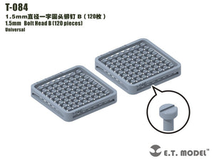 ET Model T-084 1.5mm Bolt Head B (120 pieces) (rivets)