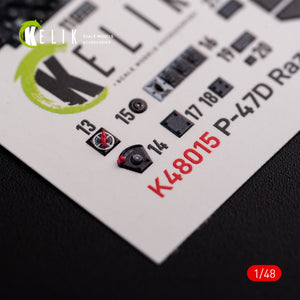 KELIK K48015 P-47D &amp;quot;Razorback&amp;quot; interior 3D decals for Tamiya kit 1/48 – zdjęcie 7