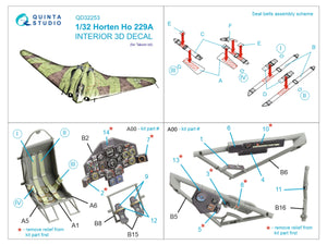Quinta Studio QD32253 Horten Ho 229A 3D-Printed &amp;amp; colored Interior on decal paper (Takom) 1/32 – image 10
